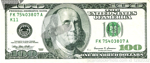 Image of Closed Eyed Franklin 100 US Dollar Bill