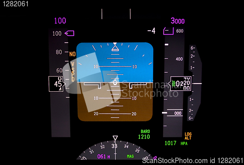 Image of Technology: airplane instrument panel.