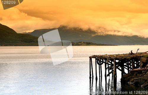 Image of Old pier at sunset