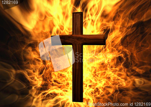 Image of Flaming Cross Christian Art