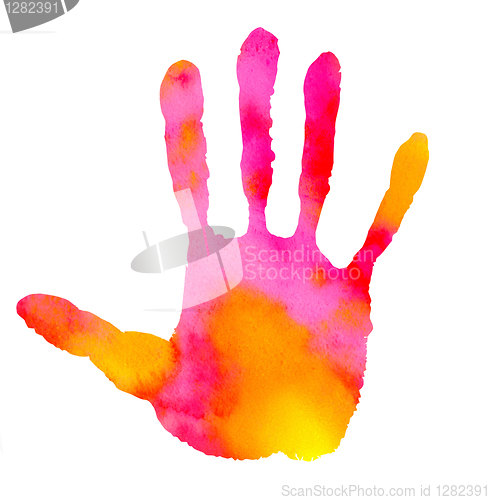 Image of watercolor handprint