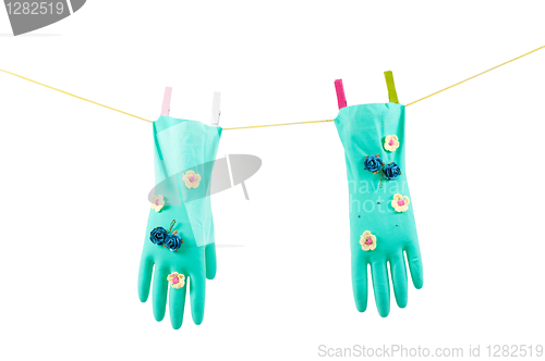 Image of Conceptual photo with gloves