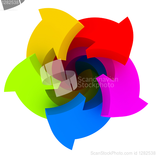 Image of Five color arrows