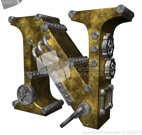 Image of steampunk letter n