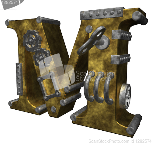 Image of steampunk letter m