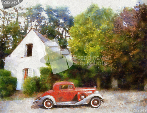 Image of Vintage cars (oil painting)