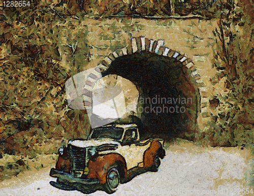 Image of Vintage cars (oil painting)