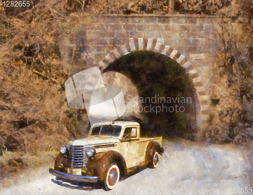 Image of Vintage cars (oil painting)