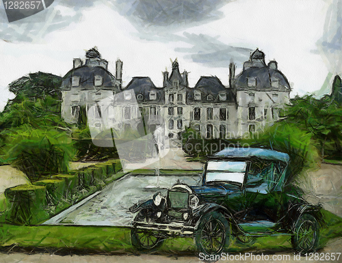 Image of Vintage cars (oil painting)