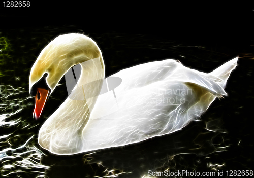 Image of Glowing White Goose Illustration