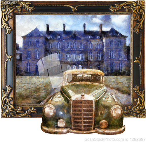 Image of Vintage cars (3D oil painting)