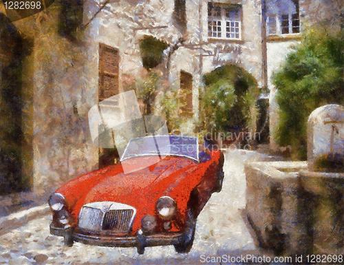 Image of Vintage cars (oil painting)