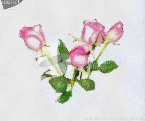 Image of Pink Roses Oil Painting