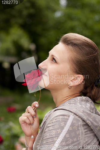 Image of girl with a rose