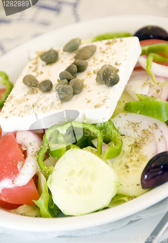 Image of Greek salad with feta cheese