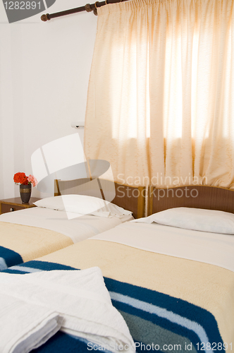 Image of Greek Island guest house room interior  Ios Cyclades Greece