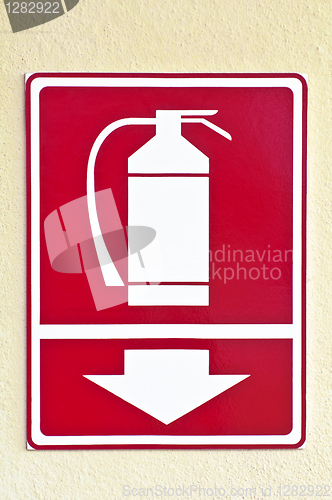 Image of Fire extinguisher sign.