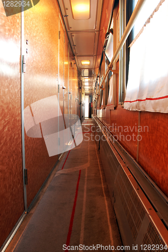 Image of Train wagon corridor