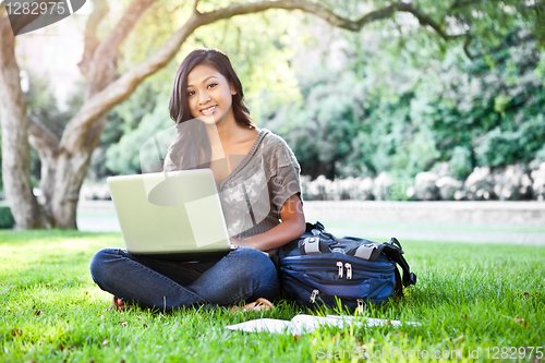 Image of Asian student on campus
