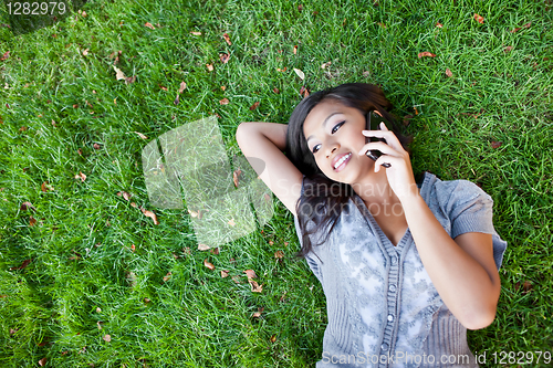 Image of Asian student on the phone