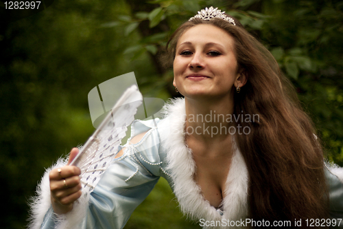 Image of Snow Maiden with a fan