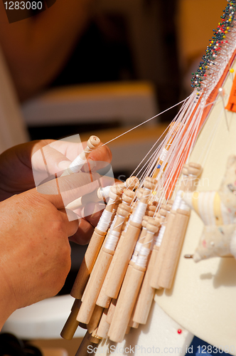 Image of Bobbin lace making