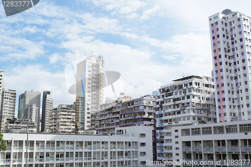 Image of downtown city and old building 