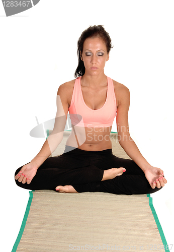 Image of Girl relaxing with yoga.