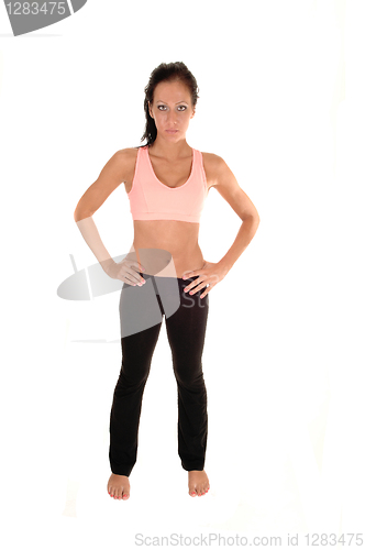 Image of Woman in exercise outfit.