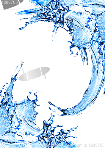 Image of Blue water and water splash