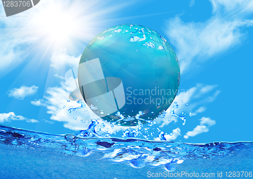 Image of Globe floating on water