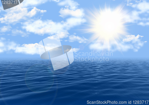 Image of Blue sky,sun and sea