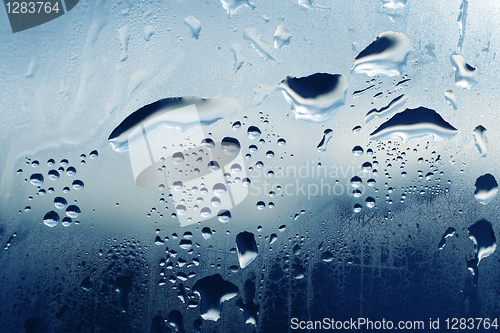 Image of water drops on glass