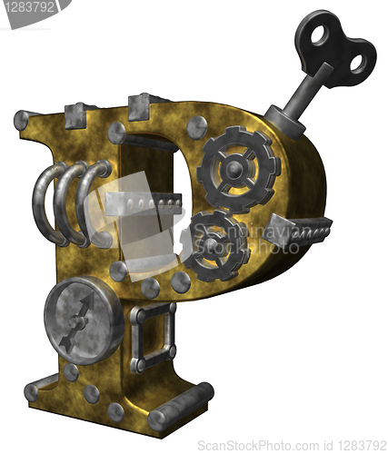 Image of steampunk letter p
