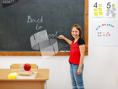 Image of Elementary writing Back to School on chalkboard