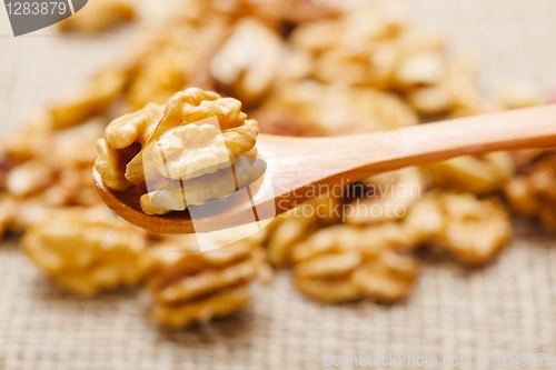 Image of Nutmeat in spoon and in background