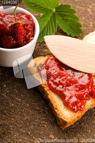 Image of Wild strawberry jam with toast