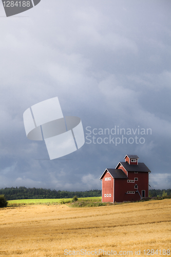 Image of Sun on a farm house