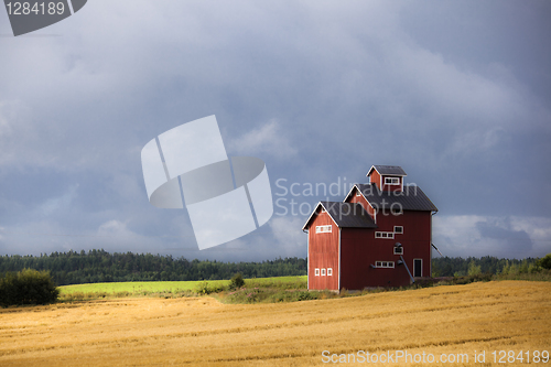 Image of Sun on a farm house