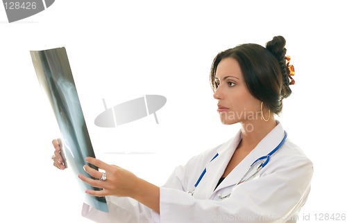 Image of Doctor or medical professional analysing a patient's x-ray