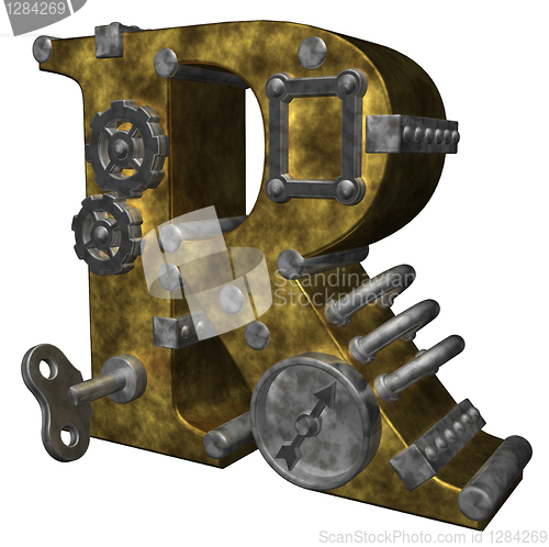 Image of steampunk letter r