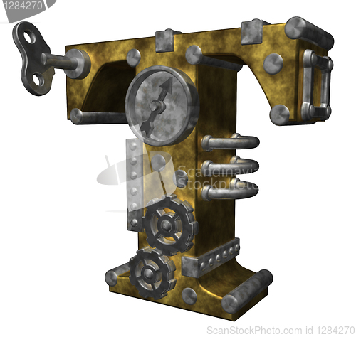 Image of steampunk letter t