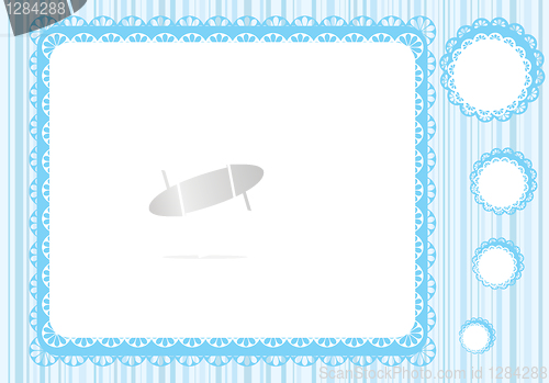 Image of Graphic lace frame in blue tones