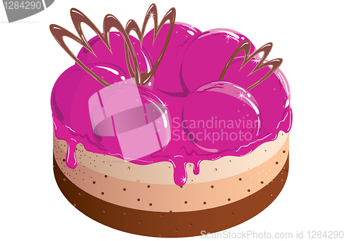 Image of cake with berry jam