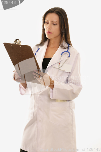 Image of Female Doctor with Clipboard