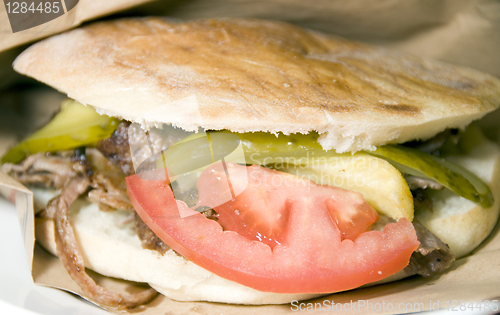 Image of pita gyro meat sandwich Istanbul Turkey