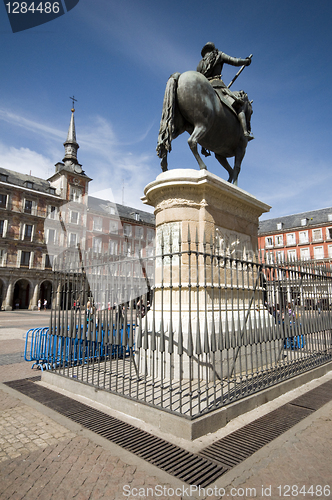 Image of statue Plaza Mayor Madrid Spain King Philips III