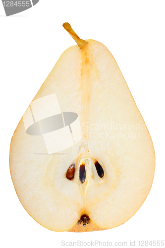 Image of One a red-yellow slices of pear