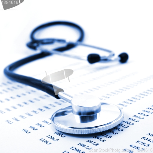 Image of stethoscope and data