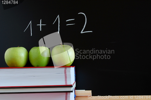 Image of blackboard and apples